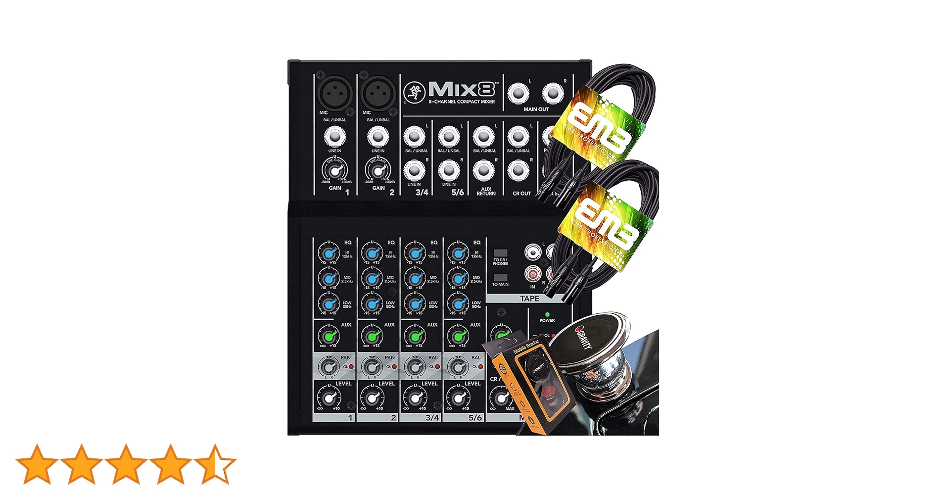 Amazon | Mackie Mix8 8-Channel Compact Mixer with Pair of